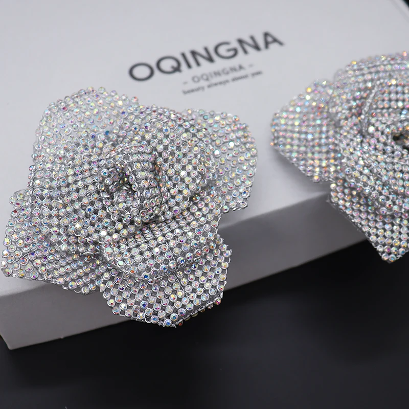 Rose Flower Crystal Glass Rhinestones Appliques, for Wedding Dresses, Bags, Shoes, Brooches, Hair, Home, DIY Crafts Accessories