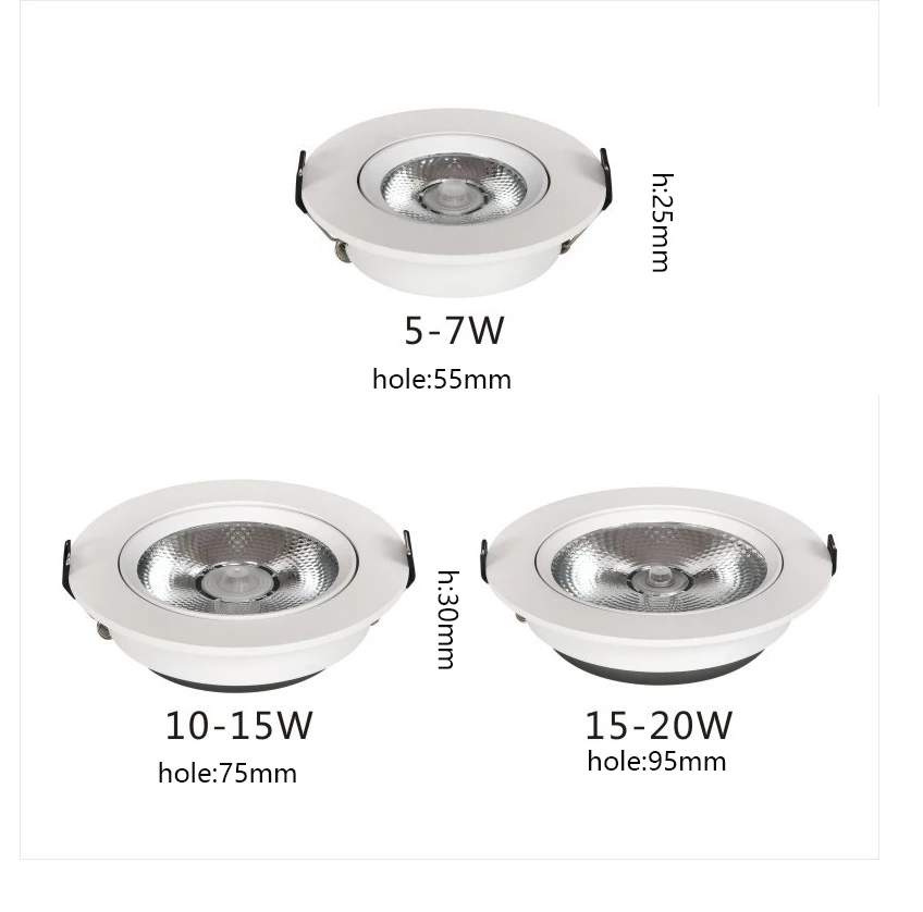 ไฟดาวน์ไลท์ LED หรี่แสงได้เพดานในร่มห้องนั่งเล่นห้องโถงบาร์เคาน์เตอร์สำนักงาน