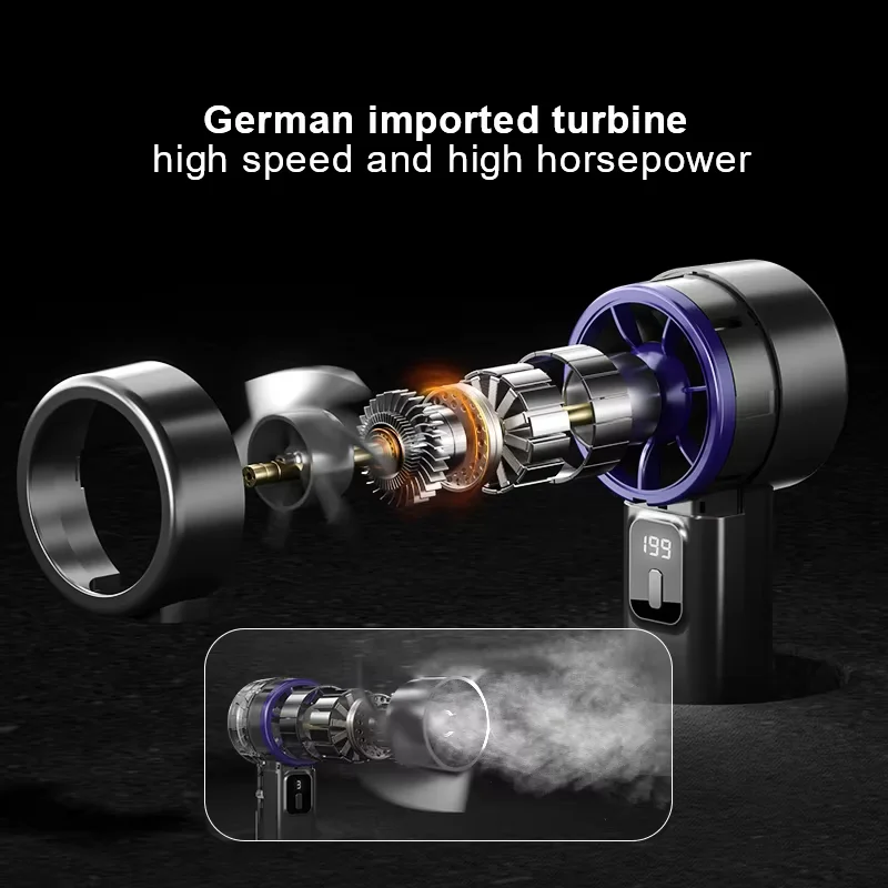 Xiaomini Fan Turbo Quiet Handheld Fan: 199 Adjustable Speeds, Ultra-Portable & Long Battery Life - Stay Cool Anywhere
