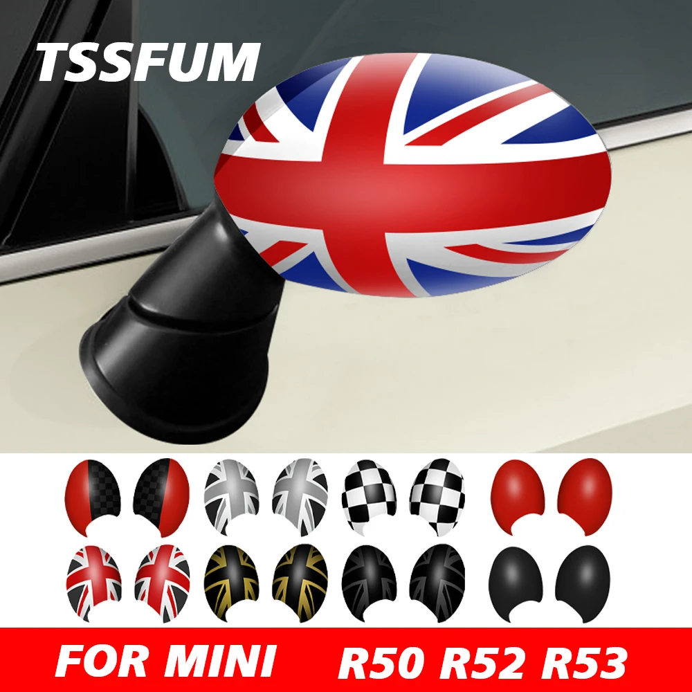 Union jack Door Rear View Mirrors Cover Case Sticker Decal For Mini Cooper One S R50 R52 R53 2002-2006 Car Styling Accessories