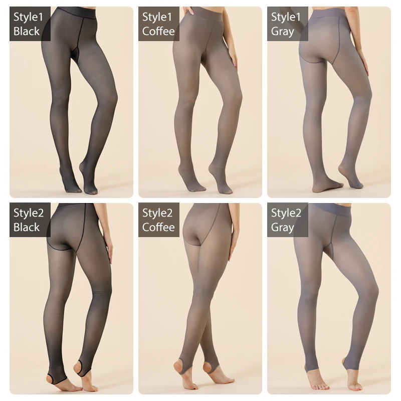 Plus Size Winter Leggings Women Warm Tights Velvet Fleece Pantyhose Sock High Waist Thermal Stocking Fake Translucent Tights