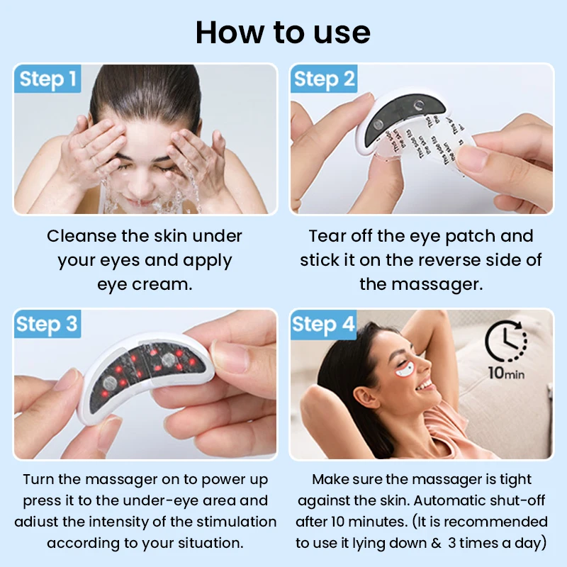 EMS Roodlichttherapie Oogmassageapparaat EMS Puls Microstroom Verlicht vermoeidheid Verminder donkere kringen Lijnen Zwelling Anti-rimpel Schoonheid