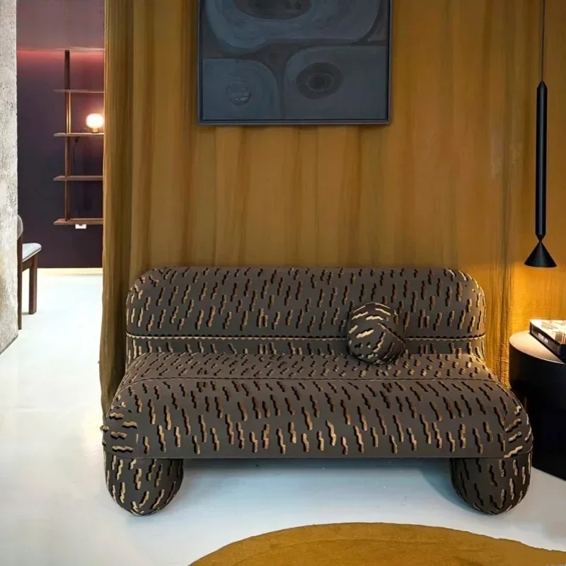 Black gold design tiger chenille tiger pattern jacquard sofa retro style three-person sofa