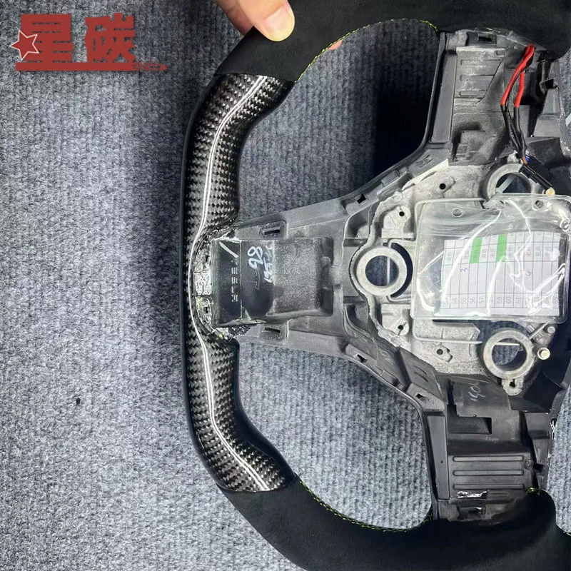 For Tesla Model 3/Y Carbon Fiber Steering Wheel Modification (Heated Function Retained)