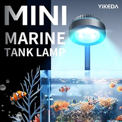 USB Seawater Lamp with Timer & Dimming, 360° Adjustable Clamp Light for Marine Fish Tank