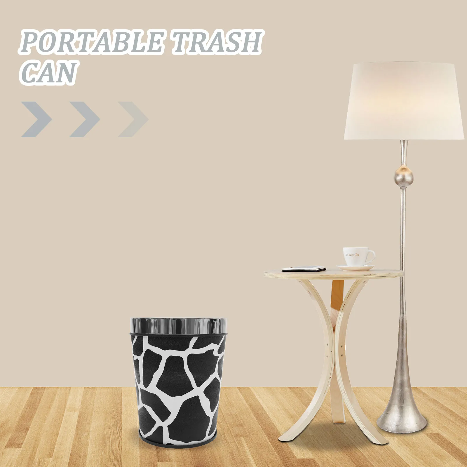 

Retro Kitchen Trash Can Large Capacity PP Multi-Function Garbage Bin for Office Bedroom Living Room Bathroom