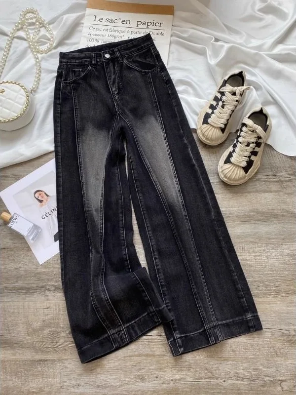 

Loose Straight Leg Men's Jeans ey Bla Spring Autumn New Design Wide Leg Dad Pants Casual Sle Youth Trend Chinese Brand