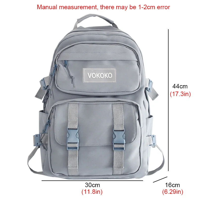 Mới Nhiều Túi Nylon Chống Thấm Nước Dung Tích Lớn, Màu Trơn Nữ Schoolbag Nam Chèn Khóa Laptop Lưng