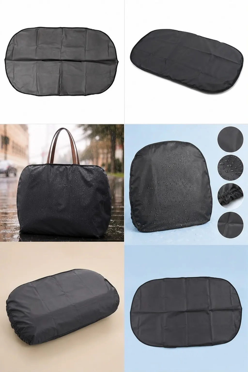 Waterproof Tote Bag Rain Cover Lightweight Dustproof Purse Protector with Hook and Loop Closure
