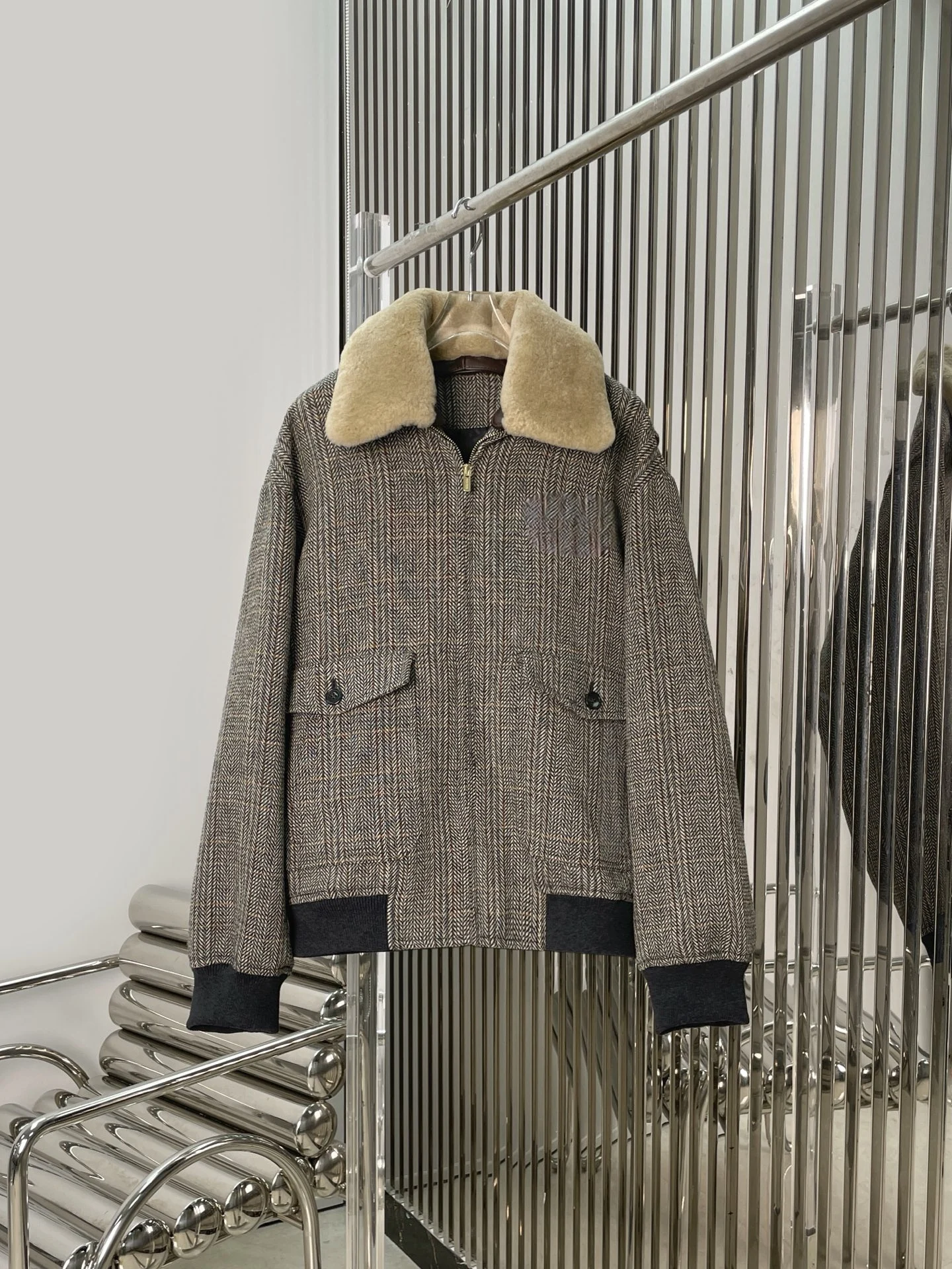 

Теплая короткая шерстяная куртка с отстегивающимся воротником из искусственного меха, свободного кроя, повседневная, модная, стройнящая, для ежедневного использования