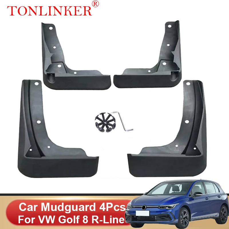 

TONLINKER Car Mudguard For Volkswagen VW Golf 8 R-Line Mk8 2021-Present Mudguards Splash Guards Fender Mudflaps 4Pcs Accessories