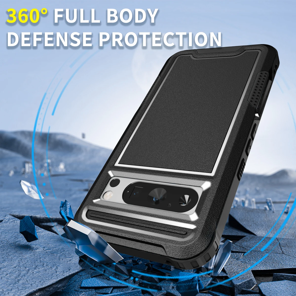 Pixel 8 Pro Cases, Heavy Duty Drop Protection Anti-skid Rugged Shockproof/Dust Proof 3-Layer Case For Google Pixel 8 Phone Cover