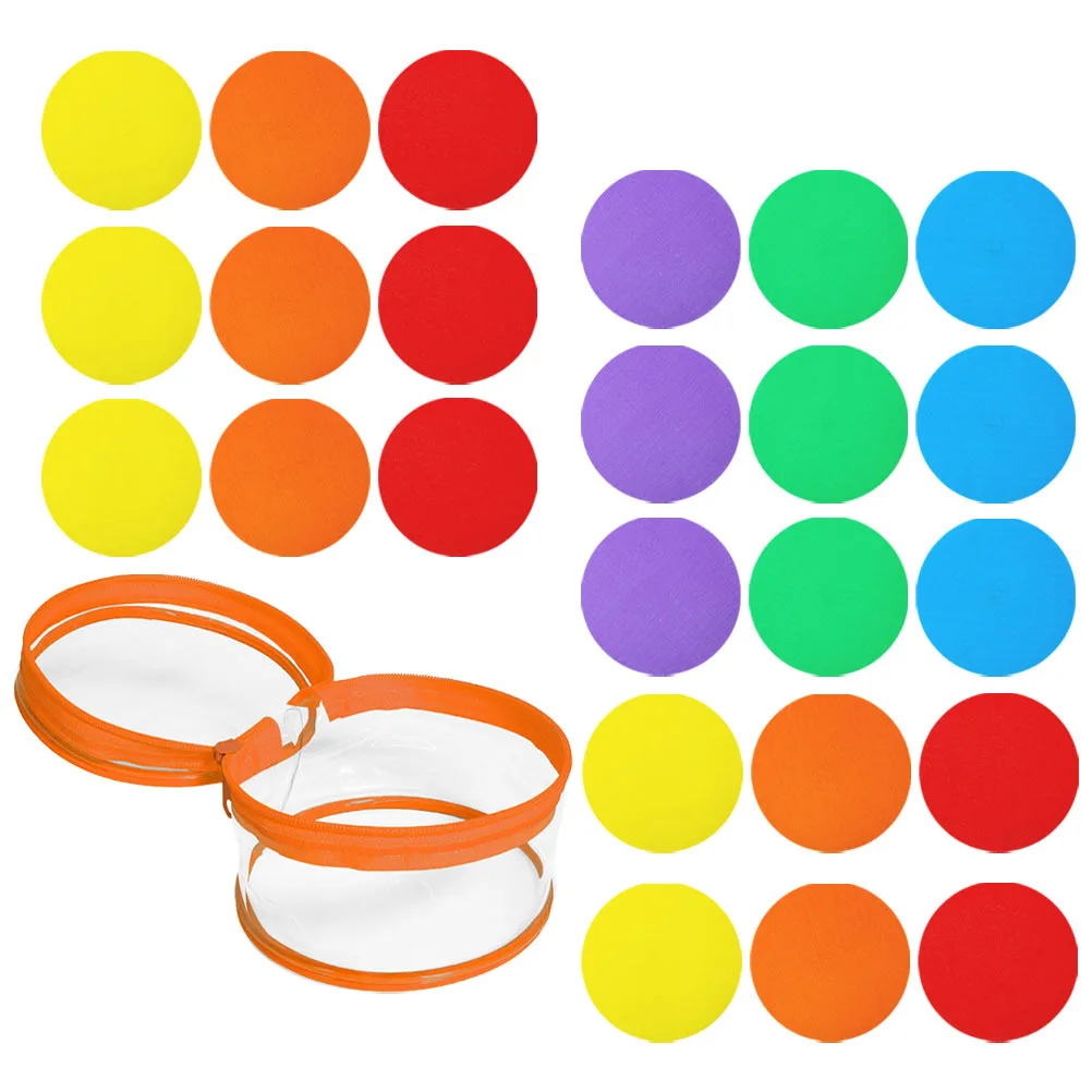 1 set di pennarelli colorati per tappeti di forma rotonda per la scuola materna, allenamento per l'educazione precoce, cuscinetti per marcatura dei punti del pavimento, pennarelli per tappeti