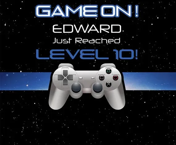 Benutzerdefinierte Videospiel-Geburtstagsnacht-Hintergründe. Hochwertige Hintergründe für Partyfotografie mit Computerdruck