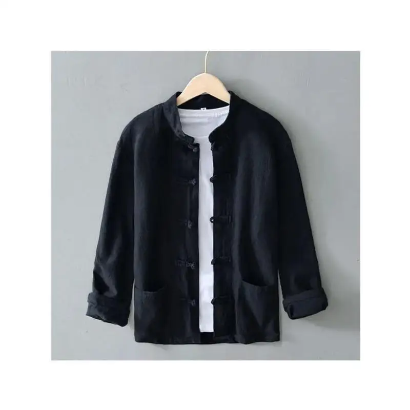 

Мужской свободный длинный воротник-стойка в китайском стиле, удобный дышащий модный повседневный деловой костюм Dr irt