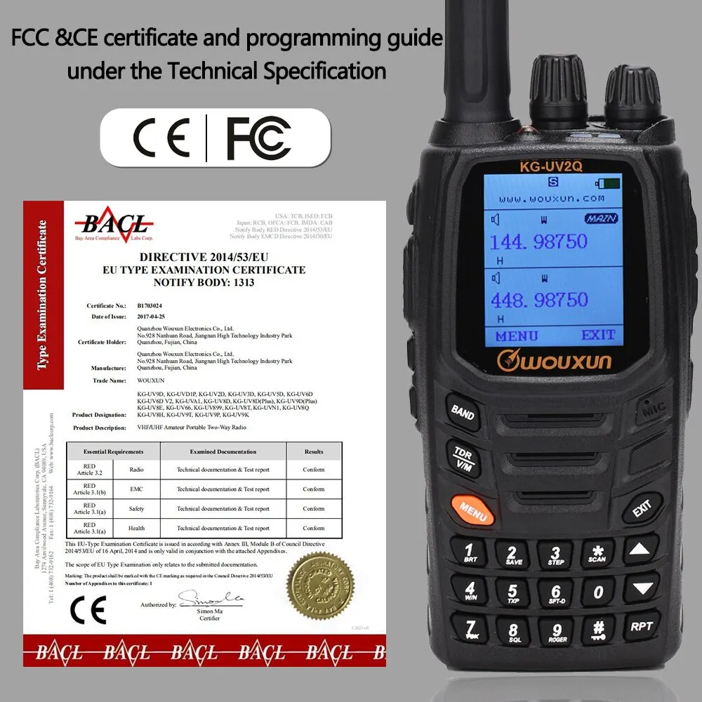 Wouxun KG UV2Q اتجاهين راديو 3200mAh 8W طويلة المدى 7 نطاقات الهواء الفرقة استقبال مكرر الدائرة الكلاسيكية اسلكية تخاطب البيني