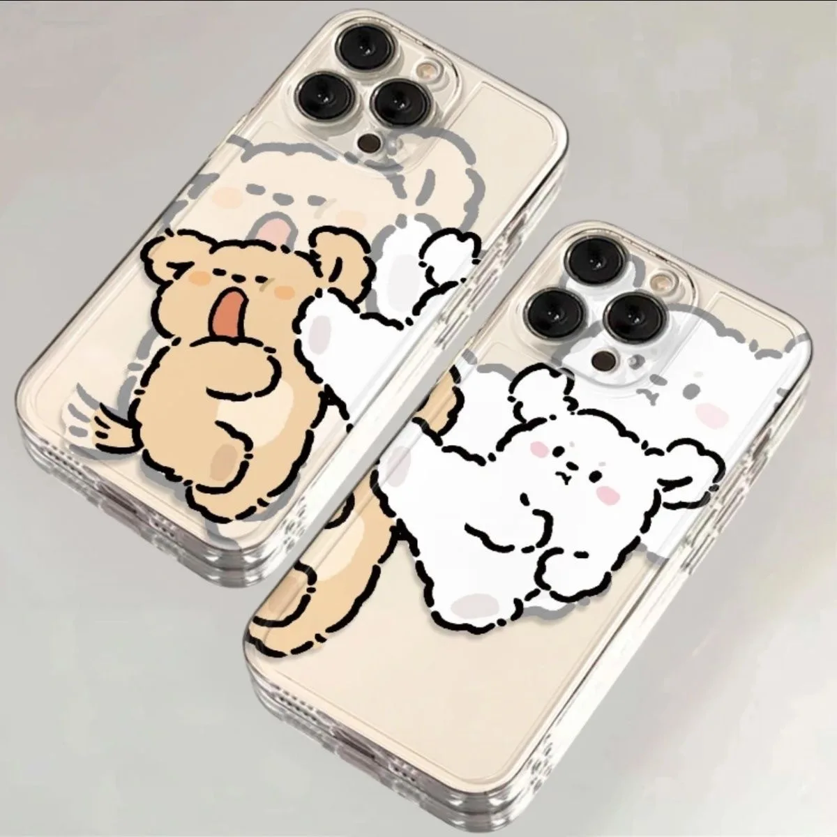 Phone Case For Bestie Lovers Couples Fit For iPhone 11 12 13 14 15 Pro Max XR X XS Mini 8 7 Plus SE 2020 Fashion Clear Case