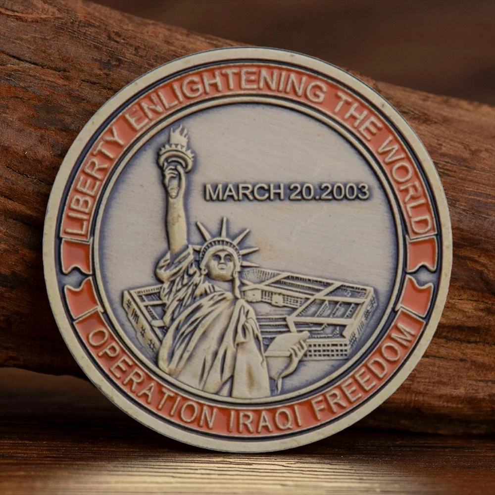 The World Operation Iraqi Freedom Collectible Coin Copper Plated Liberty Enlightening Military Commemorative Coins