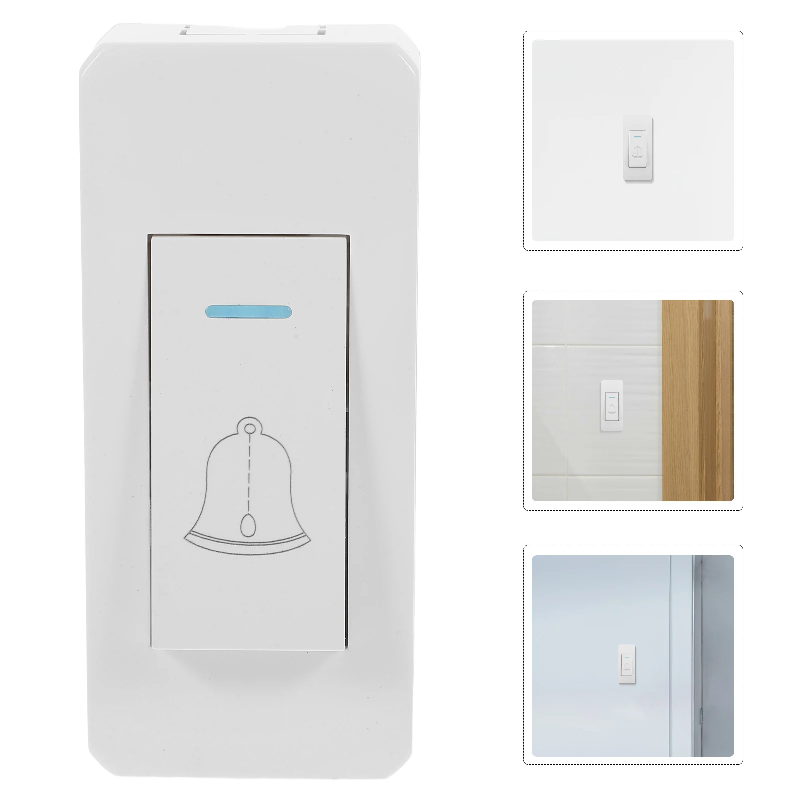 Doorbell Switch Wired Door Release Button Easy Install Surface Mount Cabinet Light Durable Spacesaving