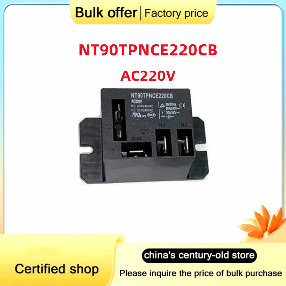 2-5PCS/Lot AC220V NT90TPNCE220CB Relay NT90TPHCE12CB DC12V air conditioning compressor relay 40A