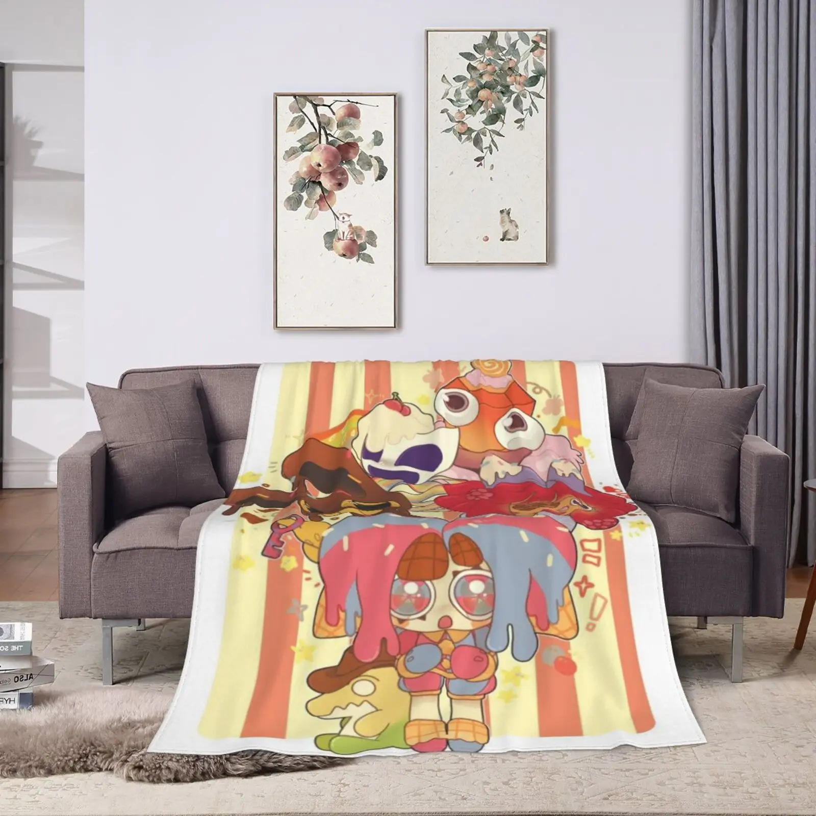 ألعاب كرتونية السيرك المذهلة بطانية رقمية ناعمة لجميع المواسم دافئة من الفلانيل رمي البطانيات لحاف غرفة النوم للبنين والبنات