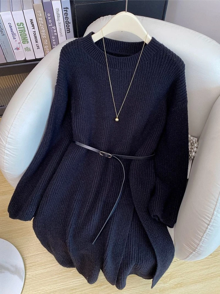 Damen Midi Strickkleid Rundhal – Bodycon Long Sleeve Ribbed Dress Bewertung und Preis