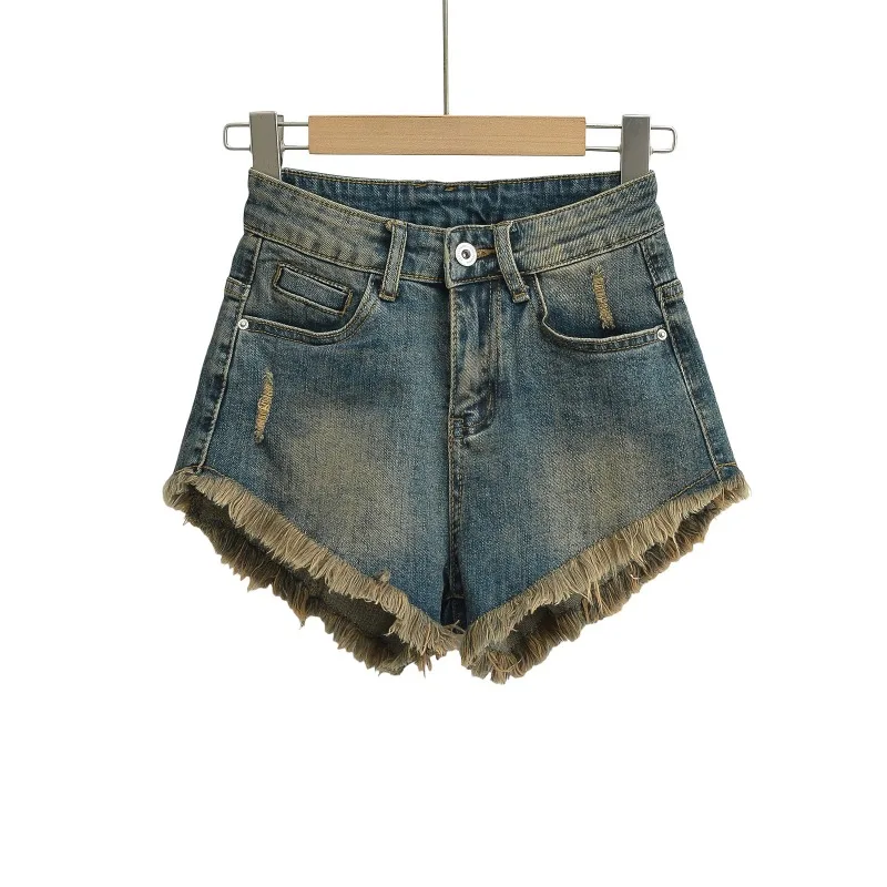 Imagem -02 - Traf Zr-shorts Jeans de Cintura Alta para Mulheres Jeans Curto Feminino Moda Gyaru Harajuku Calça Quente de Praia Primavera Verão 2023