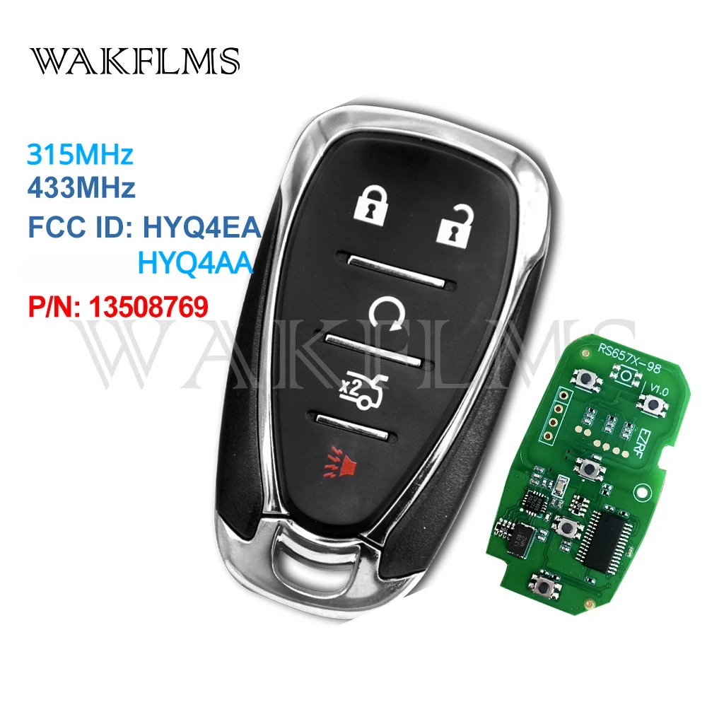 HYQ4EA HYQ4AA Keyless Go Entry Smart Key Fob 433/315MHz For 2016 2017 2018 2019 Chevrolet Cruze Camaro Malibu P/N: 13508769