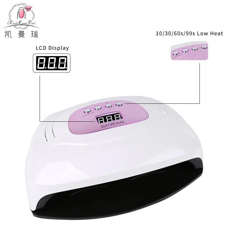Máquina de fototerapia de alta potencia de 220W, lámpara para hornear manicura de secado rápido, secador de uñas portátil con sincronización de cuatro velocidades, entradas transfronterizas