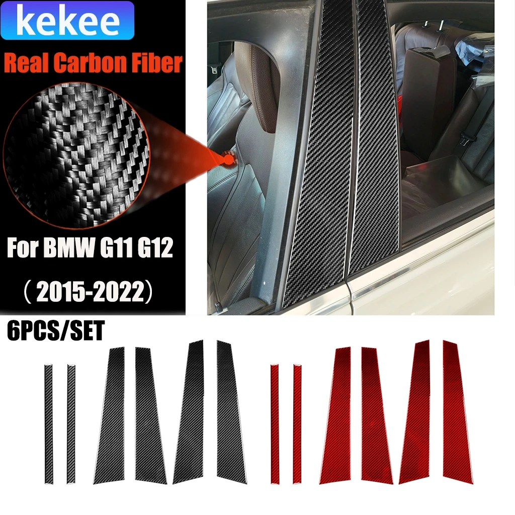 

Carbon Fiber Car Accessories B-pillar Decorative Modified Exterior Trim Cover Soft Sticker For BMW 7 Series G11 G12 2015-2022