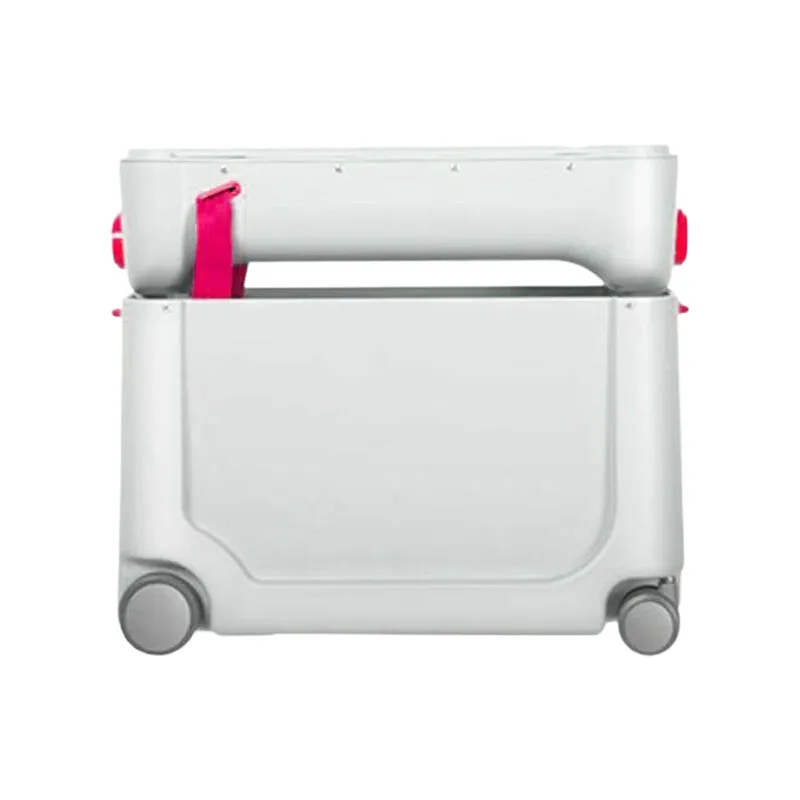 

Kids Convertible Sleep Suitcase - 3-in-1 Travel Bed & Ride-On Luggage for Airplane, Portable Baby Bed Box with Safety Belt