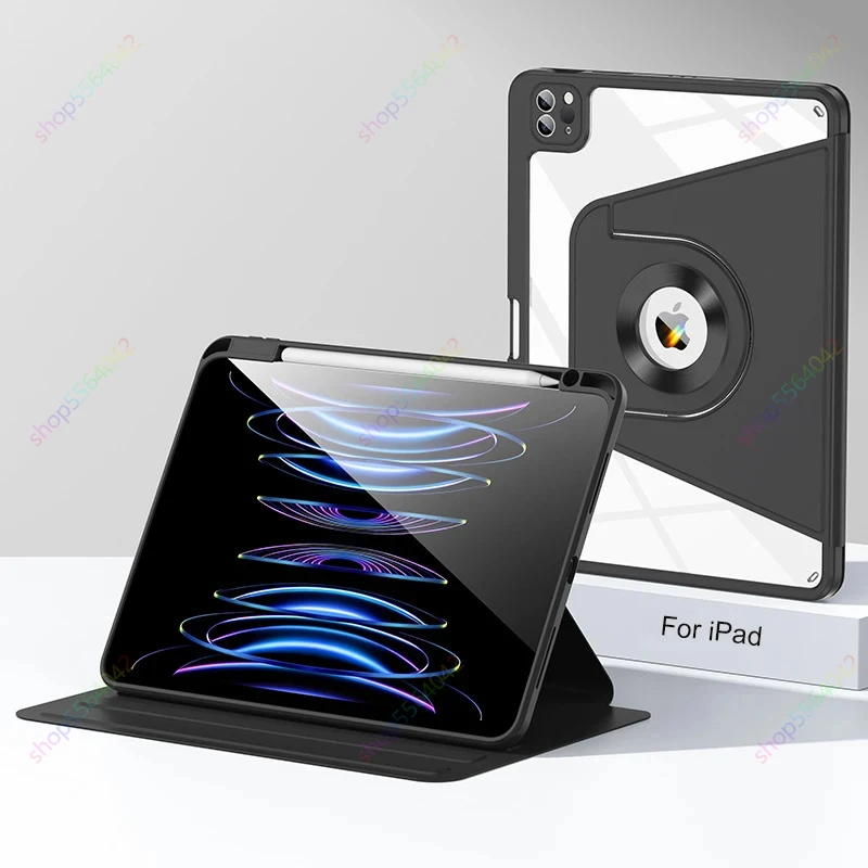 360 Rotation Magnetic Detachable Case for iPad Air 13Inch M2 2024 iPad Pro 12.9 Case 2022 2021 Trifold Stand Pencil Holder Cover