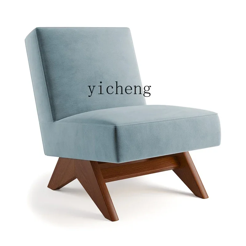 Simple Retro Flannel Small Apartment B & B Quiet Style Single-Seat Sofa Chair