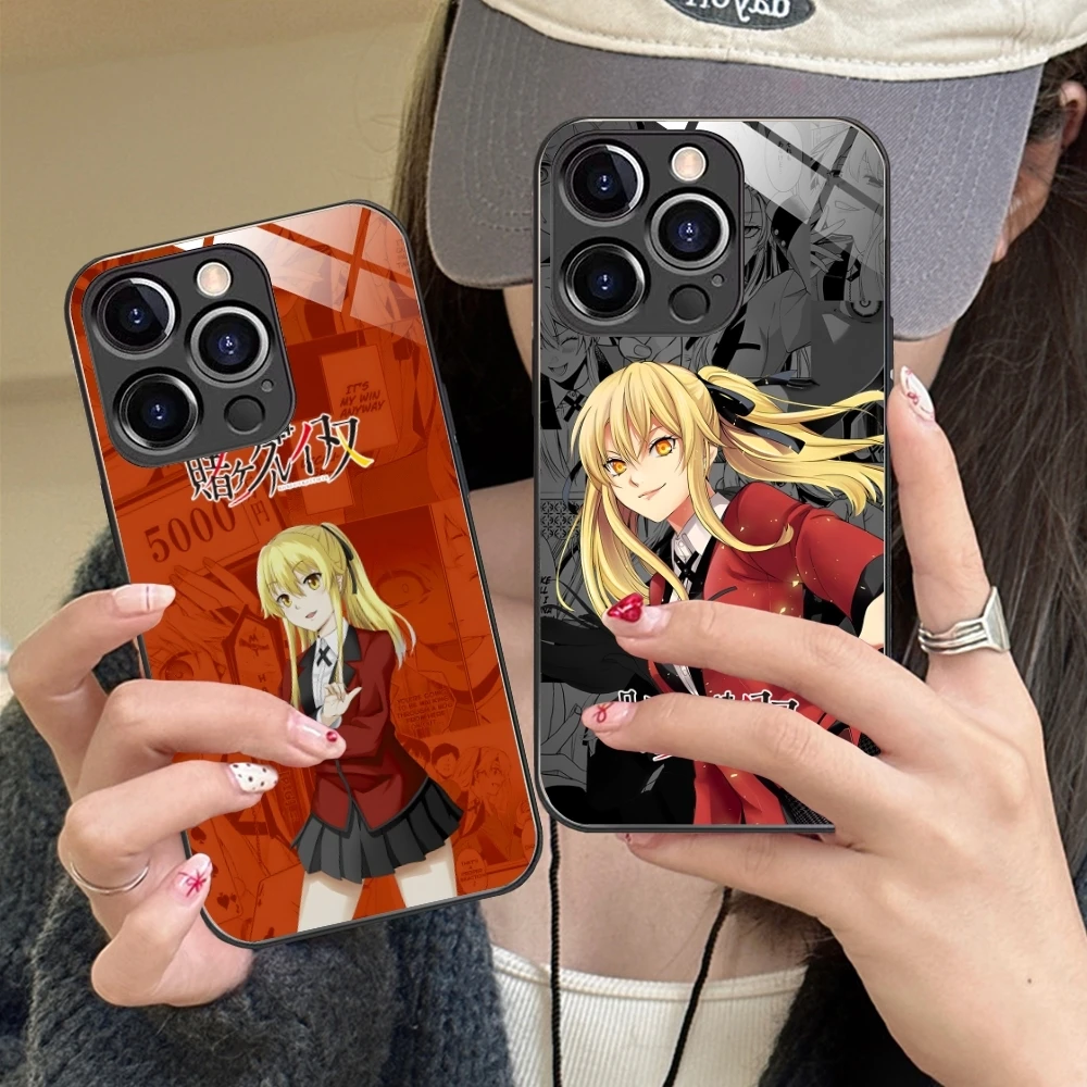 Kakegurui Mary Anime Mobile Cell Phone Case for iPhone 16 15 14 13 12 11 X XR XS 8 Pro Max Plus Mini PC Glass Phone Cover Shell