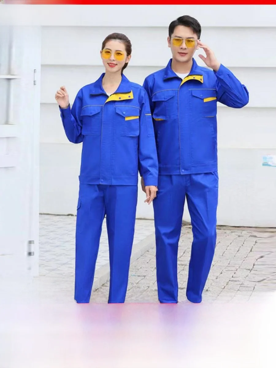 

Весенне-осенний комплект спецодежды с длинным рукавом, объемной вышивкой и вышитым логотипом для инженеров и рабочих по обслуживанию и техническому обеспечению.