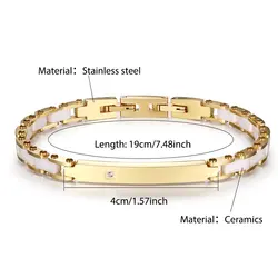 Rainso Stainless Steel Ceramic Health Care Magnetic Bracelets For Women Luxury Jewelry Set Gifts 2024