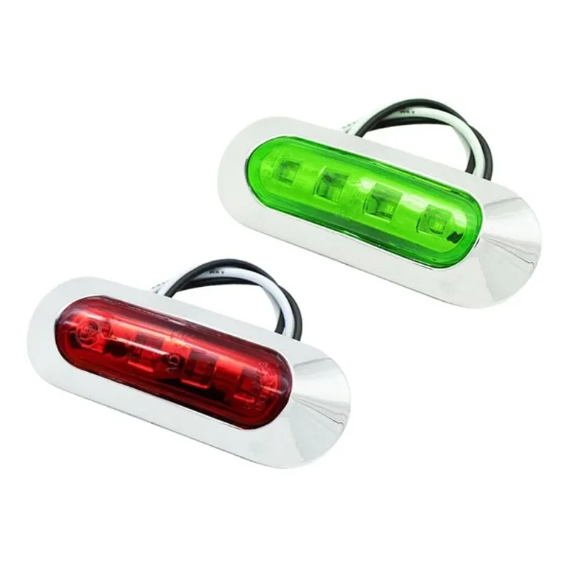 For Marine Yachts Motorboats 2 Red and Green Marine Navigation 4LED Lights Waterproof Deck Bow Floating Boat