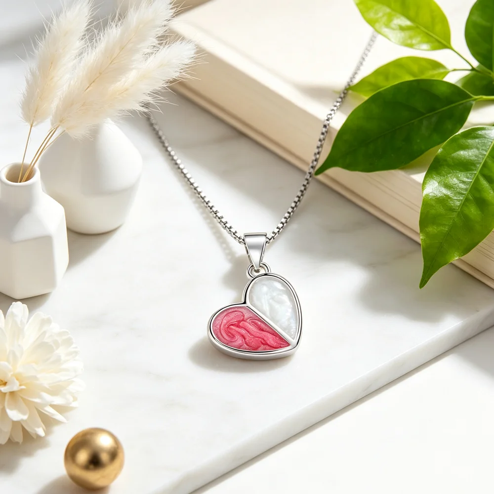 Genuine 925 Sterling Silver Heart Shape Ladies Pendant Necklace Daily Wear Travel Item Support Wholesale Retail Customized