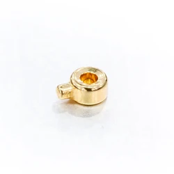 Pure 18k 14K Gold End Clip Tube Beads Cap Fine Jewelry Making DIY Accessories Findings Steeling Wire End Stop Au750 Crimp Beads
