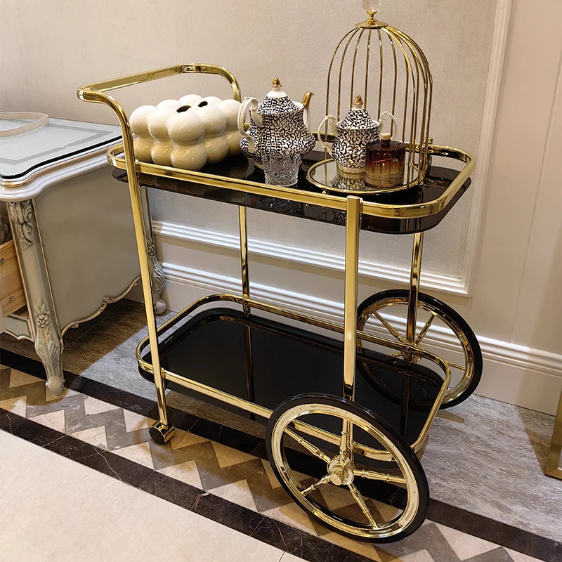 رف تخزين سيارة الطعام الفاخر الخفيف لغرفة المعيشة وغرفة النوم والحمام وعربة متنقلة وأريكة جانبية وعربة شاي #3