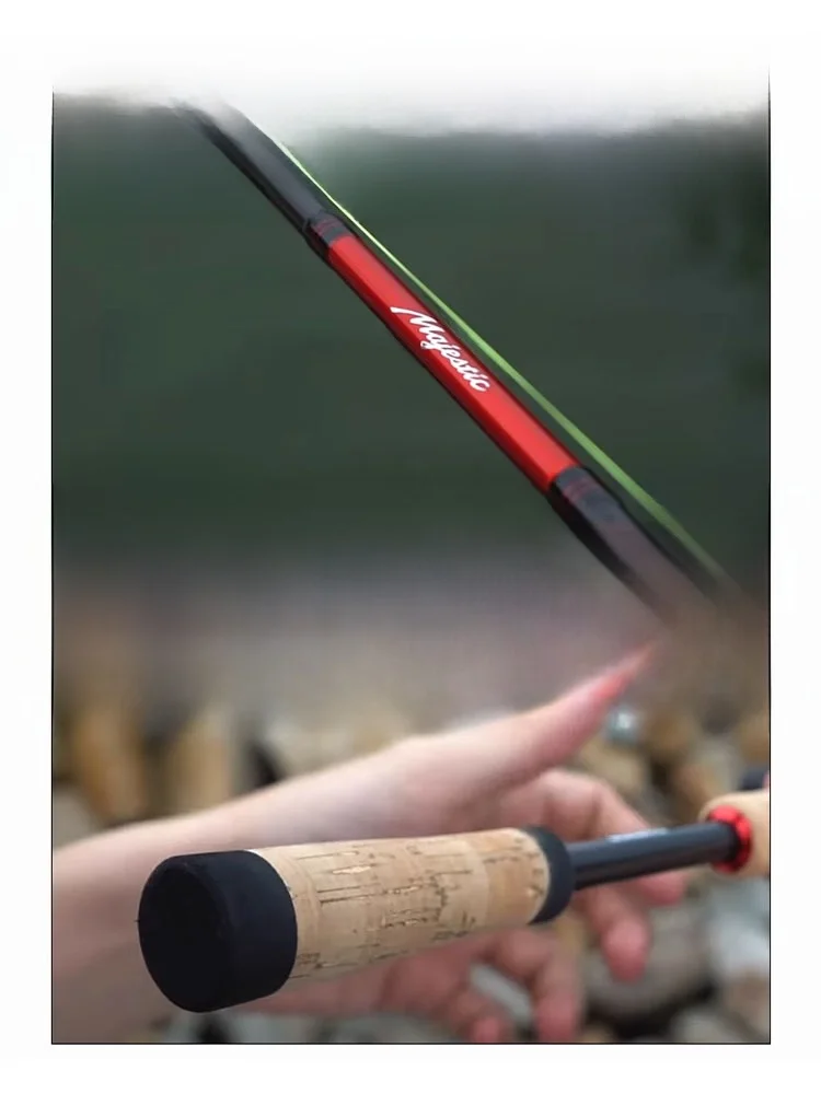 قصبة صيد شيمانو موديل 22 ماجيستيك للطرق، مصنوعة من ألياف الكربون للرمي البعيد، مناسبة لصيد سمك القاروص والحشرات، قابلة للتعدي... #2