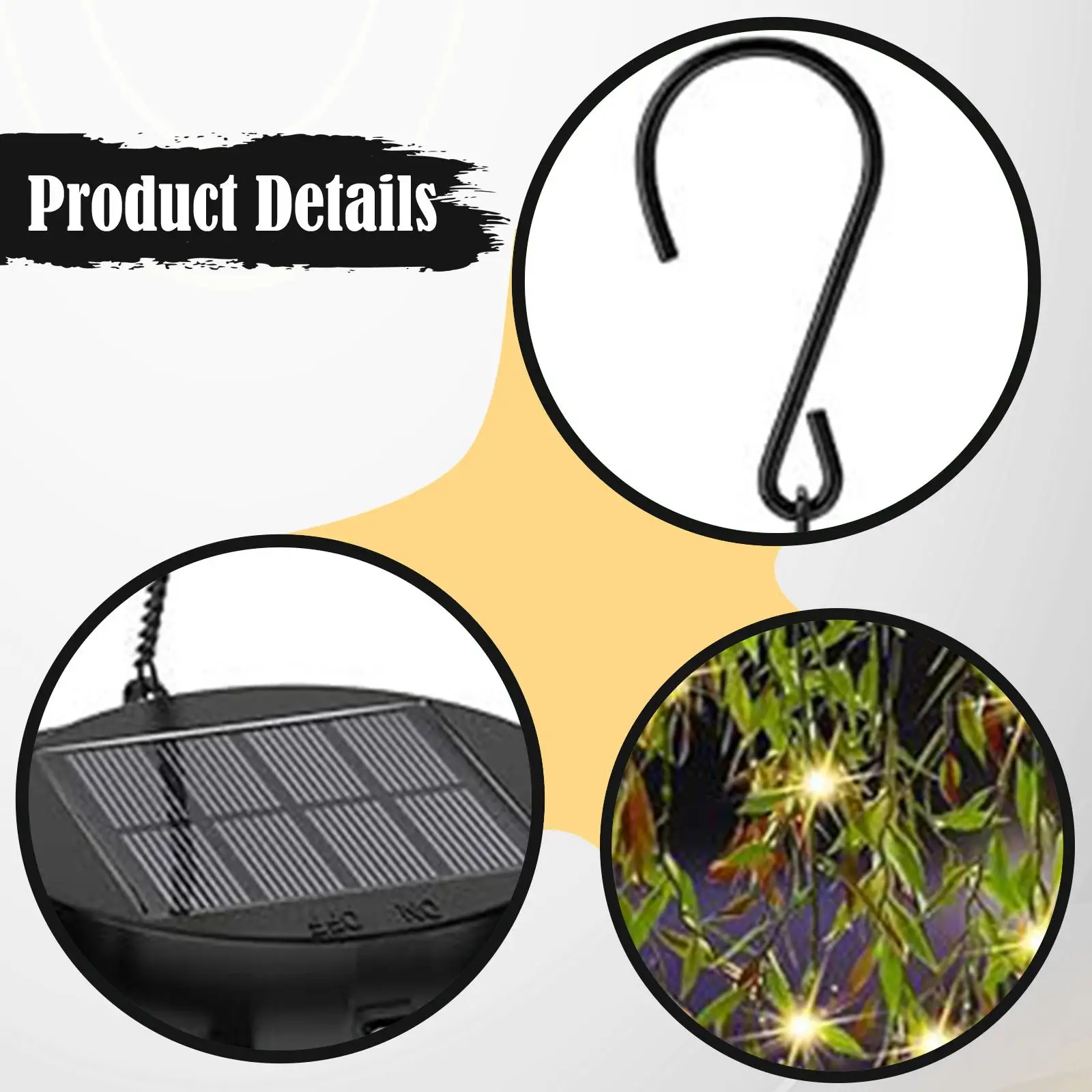 

Solar Powered Garden Artificial Plant Hanging Light LED Waterproof Fairy String for Outdoor Decoration Lawn Porch