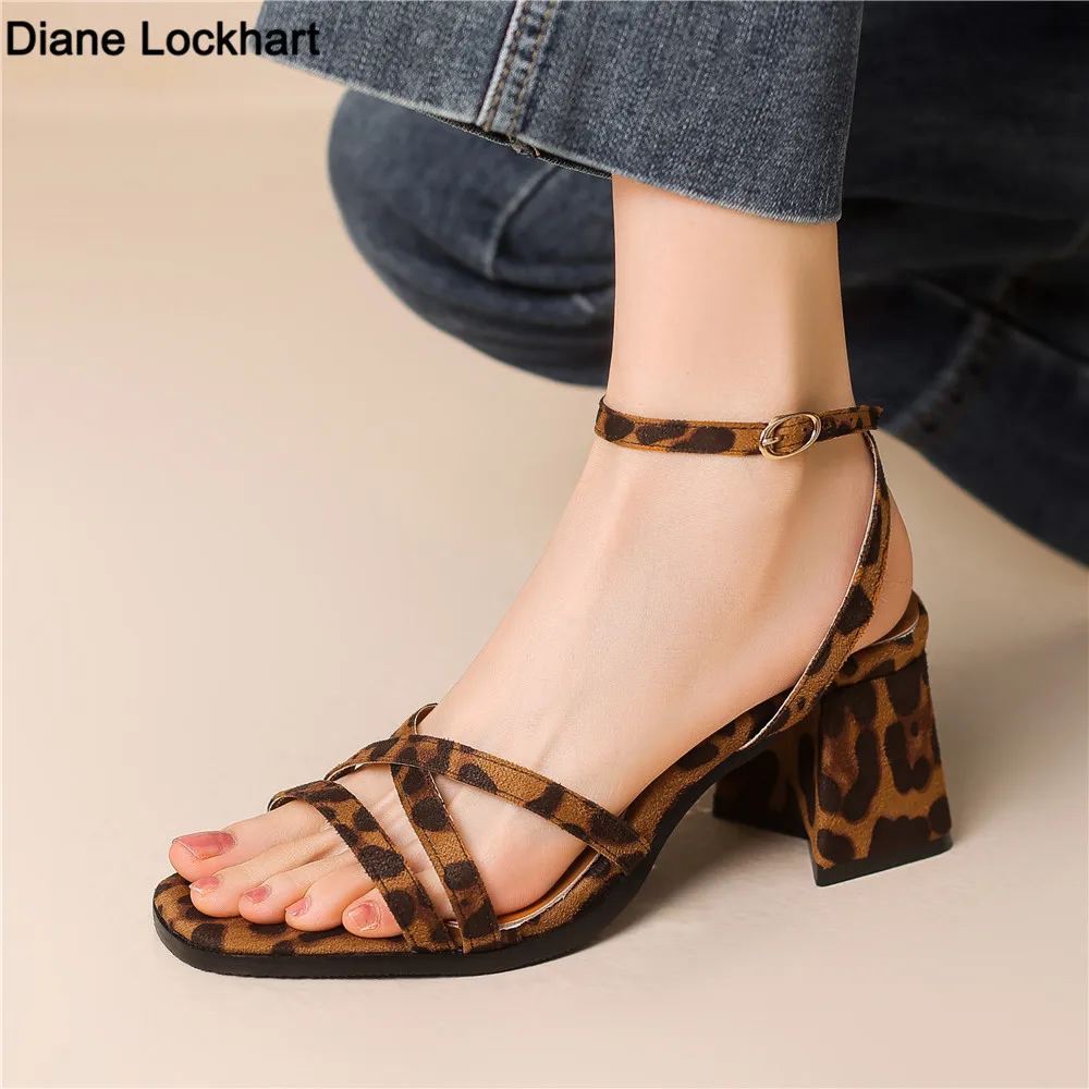 

Women's 2025 Summer Fashion Sandals Medium High Heel Outdoor Sandalias Elegant Dress Shoes Bridal Plus Size 32-48 Buckle Strap