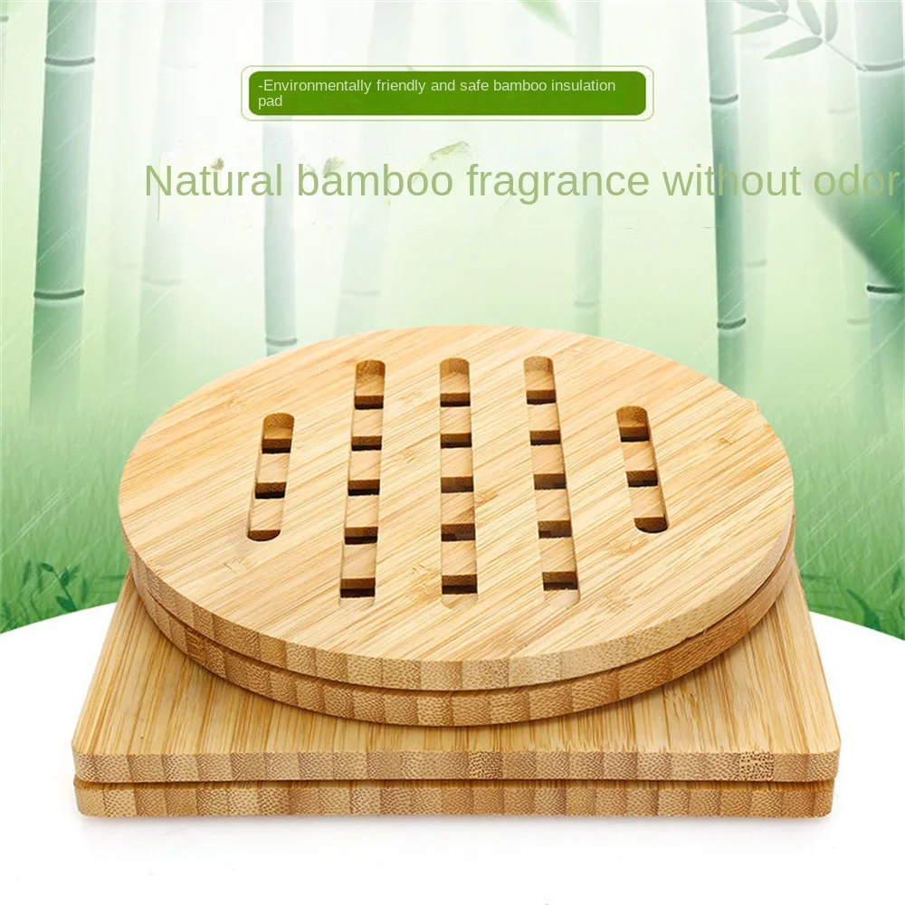 Desk Table Mats Hollow Smooth Bamboo Square/round Kitchen Pad Heat Insulation Anti-scald Dining Mat Japanese Style Pot Mat