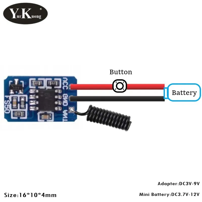 433Mhz remote PCB board RF Wireless Transmitter Module Mini 3V 5V 9V 12V 1 CH Remote Control eV1527 Encoding Alarm remote Smart