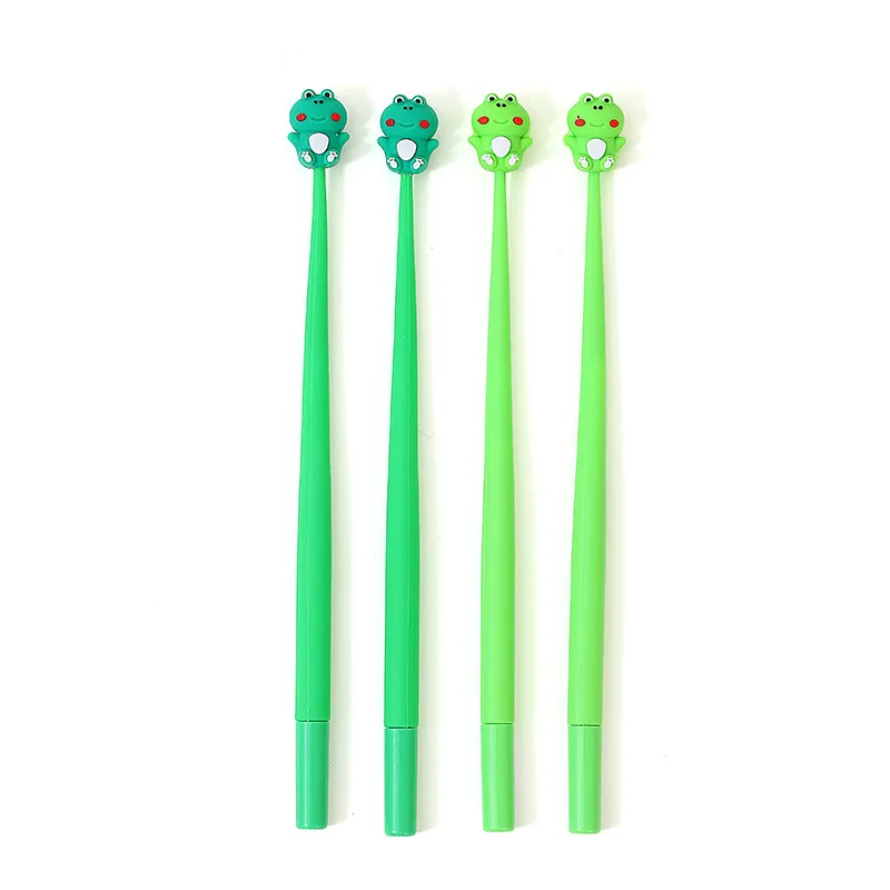 48PCS Creative Cartoon Animal Styling Pen Neutral Pen Water Pen Student Stationery Cute Little Frog Simple Primary And Secondary
