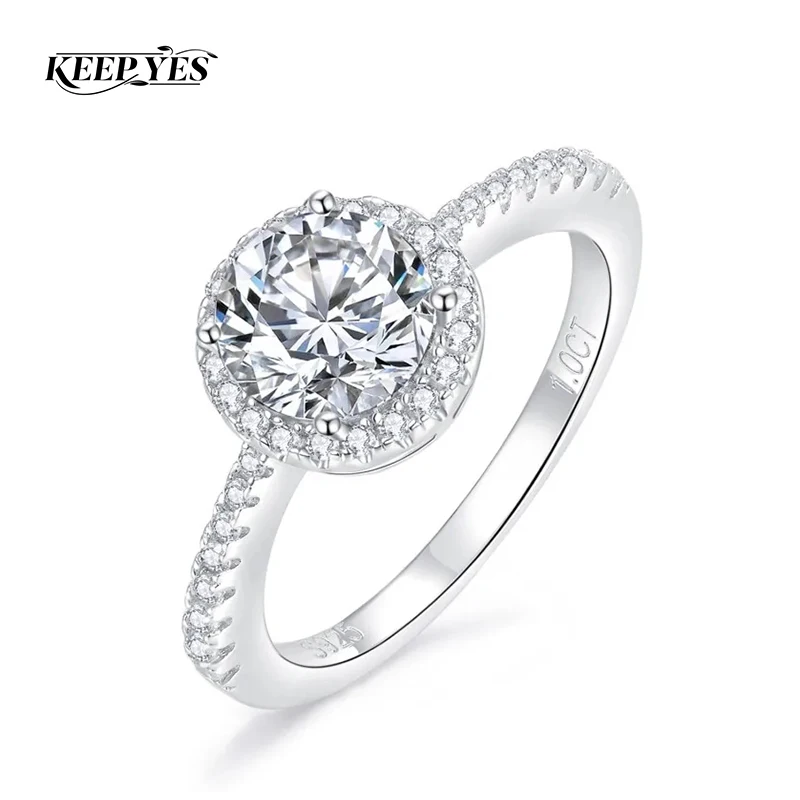 

Кольца KEEP YES с белым муассанитом 6,5 мм, круглой огранки, 0,5-3 карата, для женщин, из стерлингового серебра 925 пробы, для коктейльных и свадебных нарядов, изысканные ювелирные изделия
