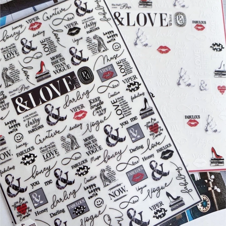 

1 Sheet Line Style Love New 3D Nail Art Stickers Nail Decals for Manicure fashion Design DIY Happy Accessories