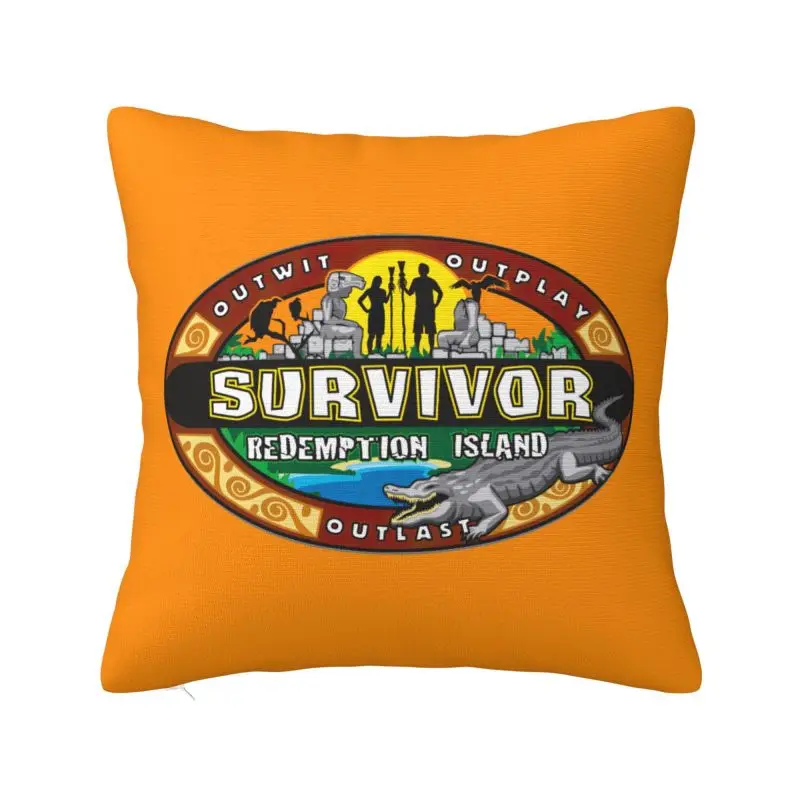 Adventure Game TV Show Survivor Throw Pillow Case 60*60cm Decorative Cushion Cover Polyester Pillowcase Double-sided Printing