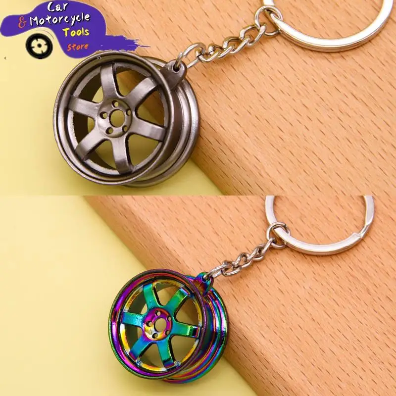 Car Modification Hub Keychain Manual Lever Car Metal Keychain Turbo Gear Pendant